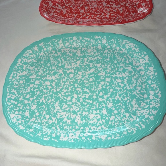 The Pioneer Woman Melamine Platters – Coral & Turquoise | Set of 2 - Picture 5 of 8